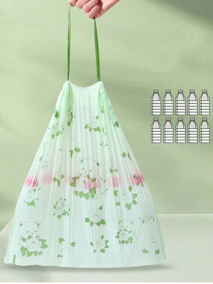 150 pezzi di sacchetti della spazzatura piccoli, resistenti allo strappo, con cordino, adatti per bagno, cucina, toilette, casa, ufficio e camera da letto, con profumo di camelia, extra spessi, resistenti alla rottura, deodoranti