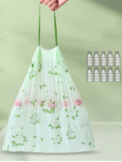 150 pezzi di sacchetti della spazzatura piccoli, resistenti allo strappo, con cordino, adatti per bagno, cucina, toilette, casa, ufficio e camera da letto, con profumo di camelia, extra spessi, resistenti alla rottura, deodoranti