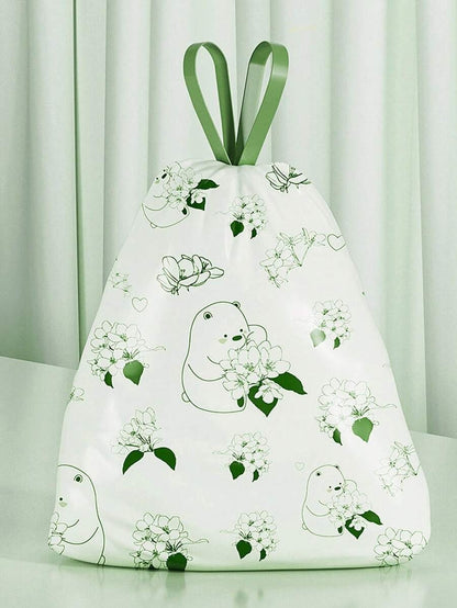 150 pezzi di sacchetti della spazzatura piccoli, resistenti allo strappo, con cordino, adatti per bagno, cucina, toilette, casa, ufficio e camera da letto, con profumo di camelia, extra spessi, resistenti alla rottura, deodoranti