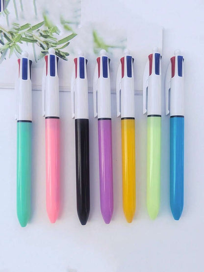 Penne a sfera multicolore, penna a sfera retrattile 4 in 1, adatta per studenti, giochi, premi, forniture scolastiche, ritorno a scuola