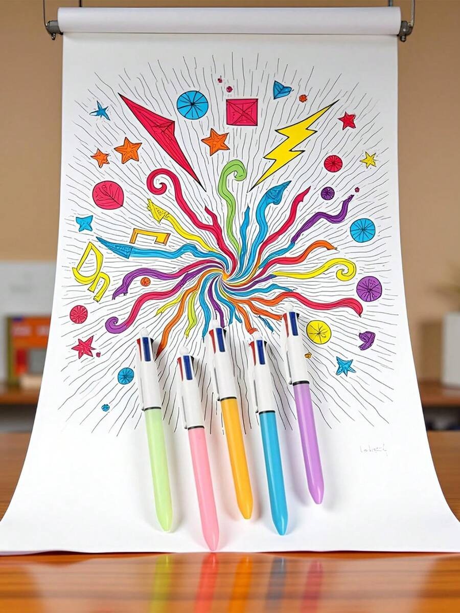 Penne a sfera multicolore, penna a sfera retrattile 4 in 1, adatta per studenti, giochi, premi, forniture scolastiche, ritorno a scuola