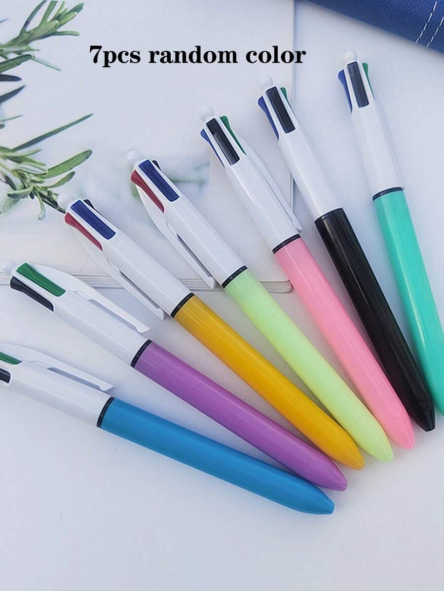 Penne a sfera multicolore, penna a sfera retrattile 4 in 1, adatta per studenti, giochi, premi, forniture scolastiche, ritorno a scuola