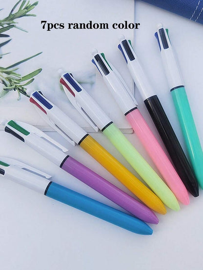 Penne a sfera multicolore, penna a sfera retrattile 4 in 1, adatta per studenti, giochi, premi, forniture scolastiche, ritorno a scuola