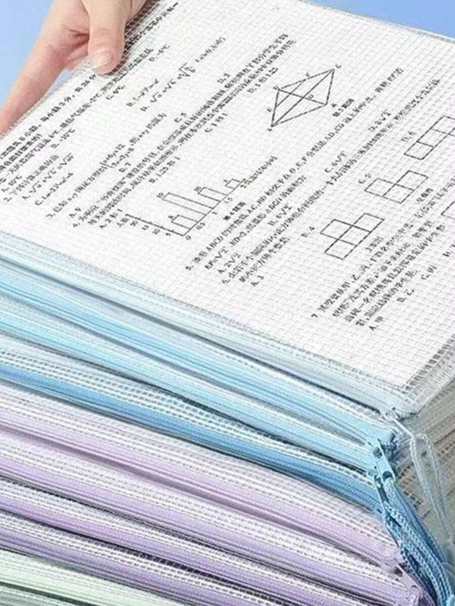 Buste con cerniera in rete, borse con cerniera, borse per puzzle per organizzare l' archiviazione, formato lettera, formato A4, buste con cerniera per forniture per ufficio e scuola