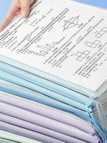 Buste con cerniera in rete, borse con cerniera, borse per puzzle per organizzare l' archiviazione, formato lettera, formato A4, buste con cerniera per forniture per ufficio e scuola