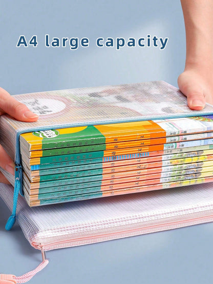Buste con cerniera in rete, borse con cerniera, borse per puzzle per organizzare l' archiviazione, formato lettera, formato A4, buste con cerniera per forniture per ufficio e scuola