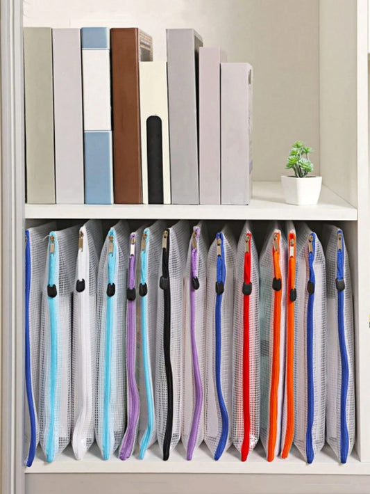 Buste con cerniera in rete, borse con cerniera, borse per puzzle per organizzare l' archiviazione, formato lettera, formato A4, buste con cerniera per forniture per ufficio e scuola