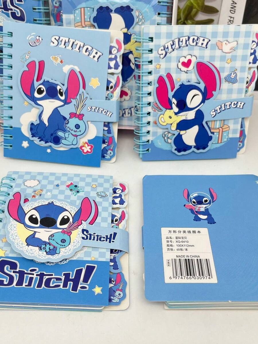 Stile casuale Kawaii Stitchs Taccuino tascabile Lilo & Stitchs Articoli di cartoleria per ufficio a tema cartone animato (Alcune parti possono essere casuali) (Ci può essere una differenza di colore durante la ripresa degli oggetti reali alla luce)