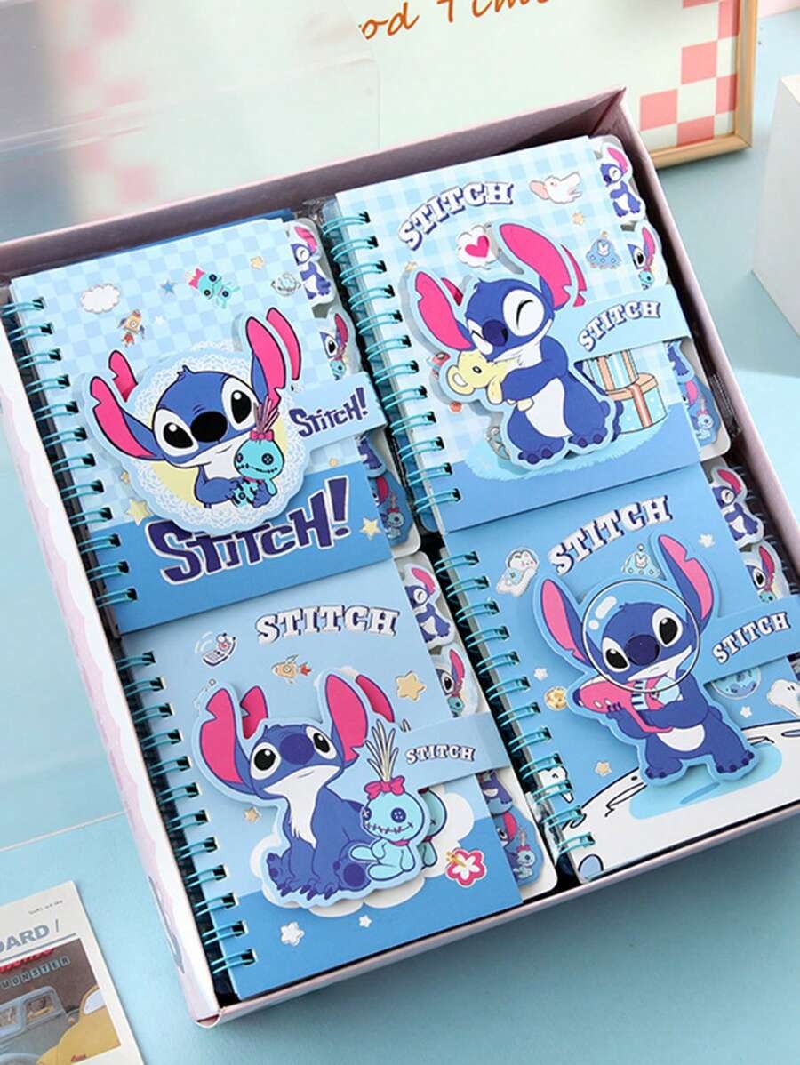 Stile casuale Kawaii Stitchs Taccuino tascabile Lilo & Stitchs Articoli di cartoleria per ufficio a tema cartone animato (Alcune parti possono essere casuali) (Ci può essere una differenza di colore durante la ripresa degli oggetti reali alla luce)
