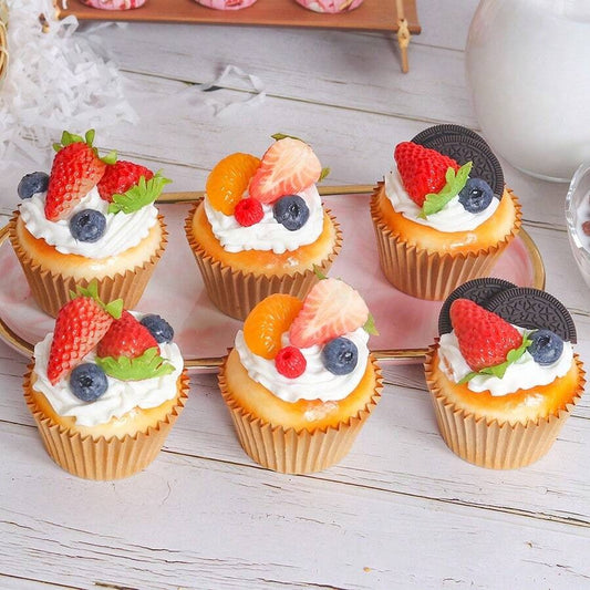 Decorazioni realistiche in carta per cupcake - perfette per feste, apparecchiature per tavoli festivi e celebrazioni, riutilizzabili e facili da pulire