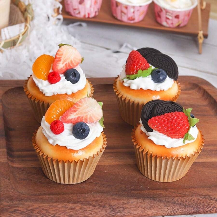 Decorazioni realistiche in carta per cupcake - perfette per feste, apparecchiature per tavoli festivi e celebrazioni, riutilizzabili e facili da pulire