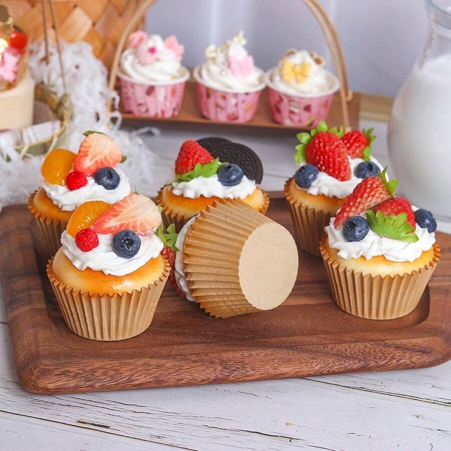 Decorazioni realistiche in carta per cupcake - perfette per feste, apparecchiature per tavoli festivi e celebrazioni, riutilizzabili e facili da pulire