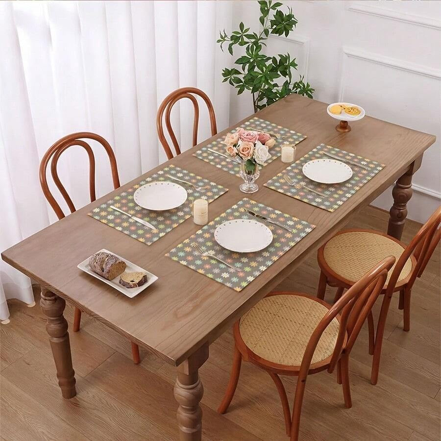 Tovaglietta, tovaglietta in lino minimal e stilosa con linee, rende la sala da pranzo fresca, tovaglietta da festa, tovaglietta per alimenti, sottopentola termoisolante, decorazione sala da pranzo, tappetino da picnic all'aperto.