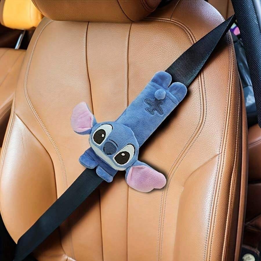 Copertura morbida per cintura di sicurezza auto Stitched - Copertura protettiva anti-pizzicamento per le spalle, accessori per auto per donne, organizer da viaggio, elementi essenziali per il ritorno a scuola