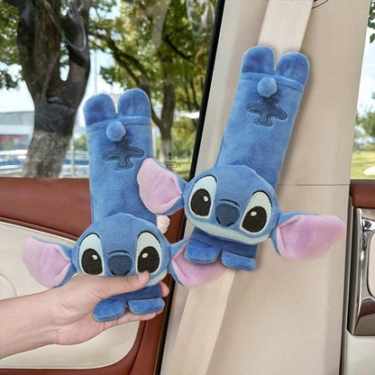 Copertura morbida per cintura di sicurezza auto Stitched - Copertura protettiva anti-pizzicamento per le spalle, accessori per auto per donne, organizer da viaggio, elementi essenziali per il ritorno a scuola
