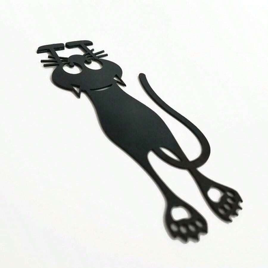 Segnalibri in acrilico a forma di gattino nero, segnalibri creativi e cavi, segnalibri a forma di gattino, per forniture scolastiche, per il ritorno a scuola