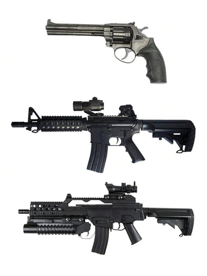 Rea 3D Gun, adesivi riutilizzabili autoadesivi in PVC per pareti e mobili, design realistico a weapon di fucile e pistola HK416, decorazione militare per la casa