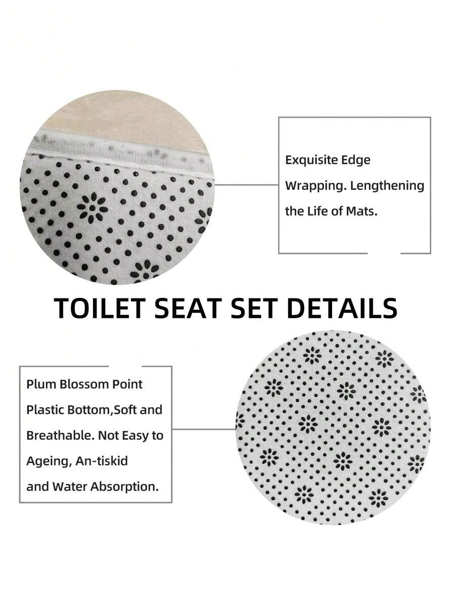 Set tappetino da bagno per Ognissanti - Tappetino da bagno assorbente antiscivolo, copri WC, tappetino sagomato a U, in tessuto lavorato a maglia, poliestere, decorazione da bagno