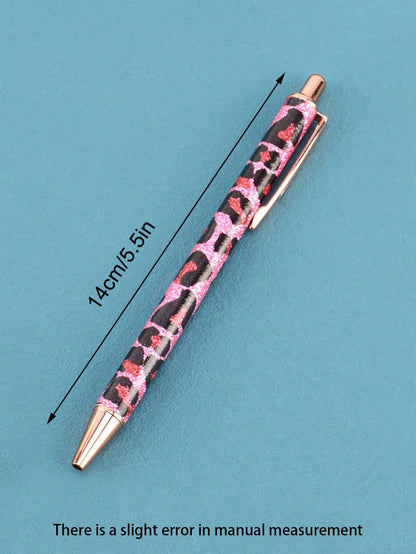 Penna a sfera con paillettes in metallo, penna a palloncino per ufficio, articoli di cartoleria e pubblicità, regalo a forma di pallino con polvere d'oro adatto per l'apprendimento in ufficio