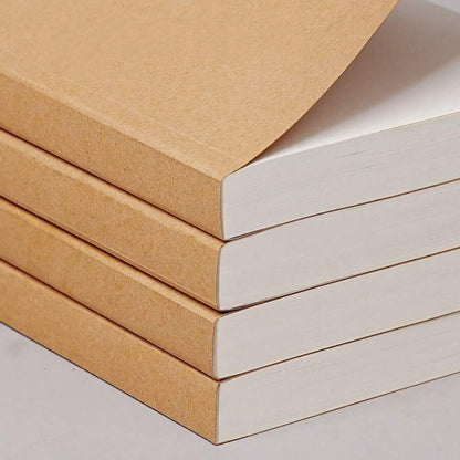 Taccuino in carta kraft vintage spessa, taccuino portatile, taccuino bianco, taccuino bianco più spesso per studenti, taccuino pratico per schizzi, taccuino vintage