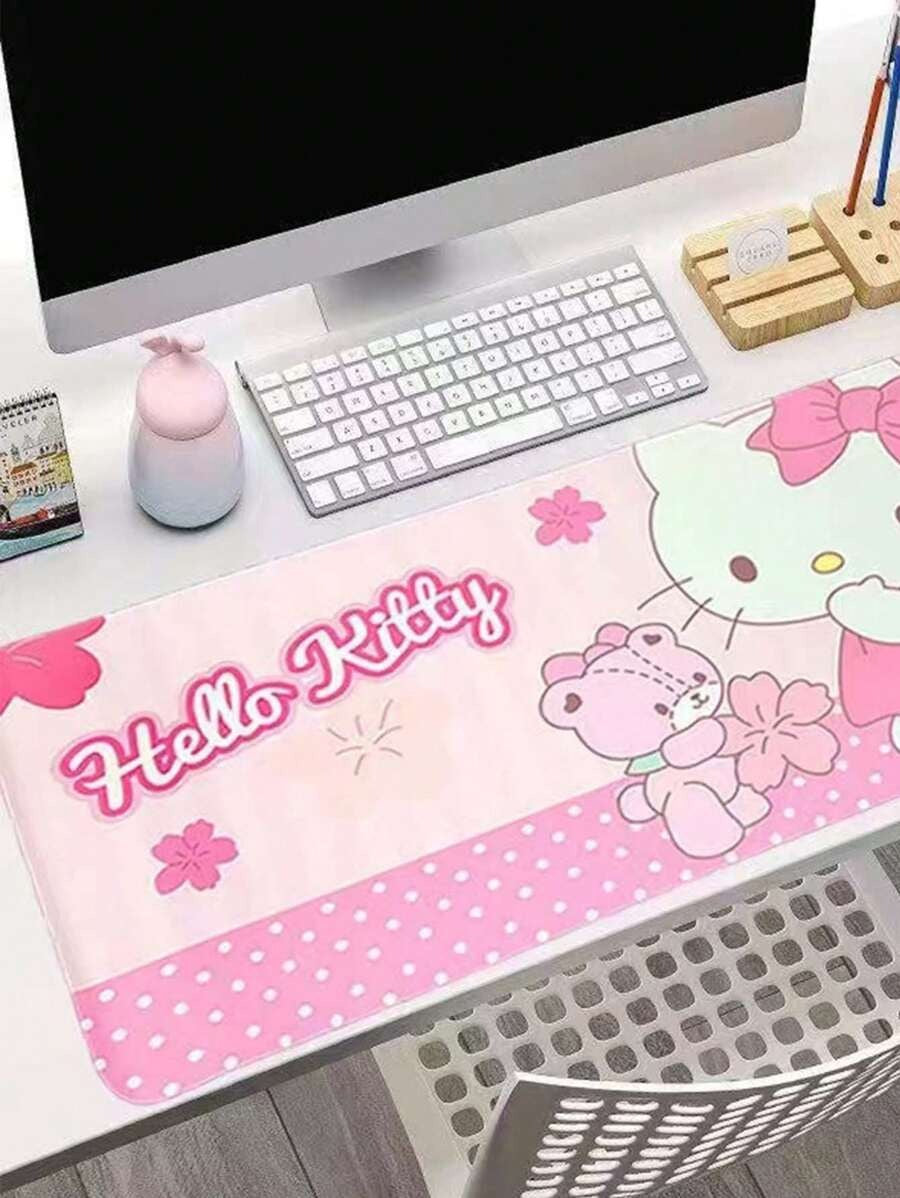 Tappetino da scrivania in cartoni animati grande, tappetino per il mouse e i pasti da ufficio in PVC rettangolare, tappeto antifuga e antiscivolo per la scuola