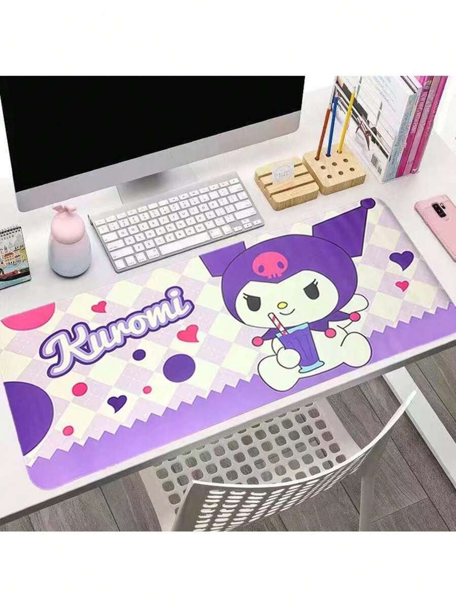 Tappetino da scrivania in cartoni animati grande, tappetino per il mouse e i pasti da ufficio in PVC rettangolare, tappeto antifuga e antiscivolo per la scuola