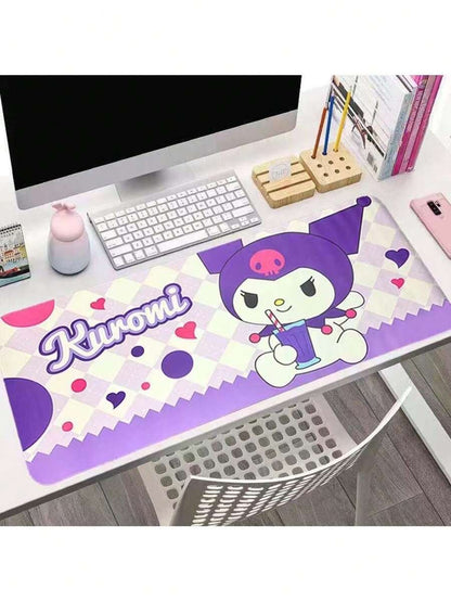 Tappetino da scrivania in cartoni animati grande, tappetino per il mouse e i pasti da ufficio in PVC rettangolare, tappeto antifuga e antiscivolo per la scuola