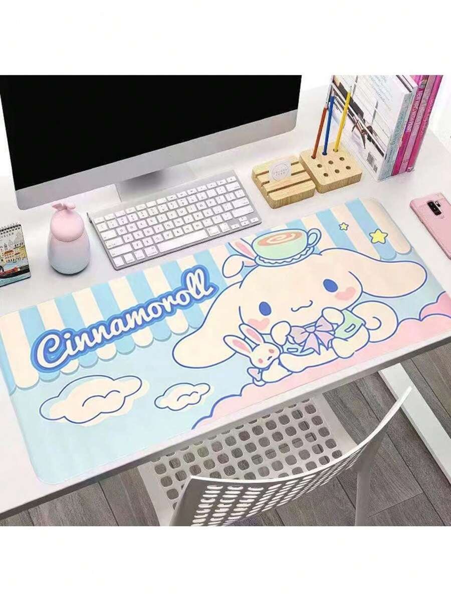 Tappetino da scrivania in cartoni animati grande, tappetino per il mouse e i pasti da ufficio in PVC rettangolare, tappeto antifuga e antiscivolo per la scuola