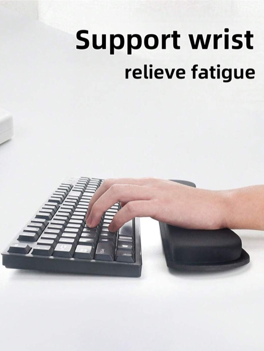 Poggiapolsi per tastiera, poggiapolsi per tastiera in memory foam, poggiapolsi per tastiera in fibra liscia, set ergonomico di poggiapolsi per tastiera e mouse, per digitare facilmente e alleviare il disagio della mano