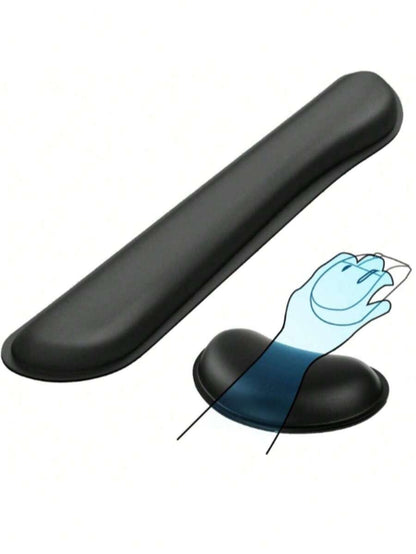 Poggiapolsi per tastiera, poggiapolsi per tastiera in memory foam, poggiapolsi per tastiera in fibra liscia, set ergonomico di poggiapolsi per tastiera e mouse, per digitare facilmente e alleviare il disagio della mano