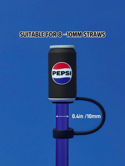 PEPSI X SHEIN Cappuccio riutilizzabile antipolvere per cannucce, adatto per cannucce con diametro di 8-10 mm
