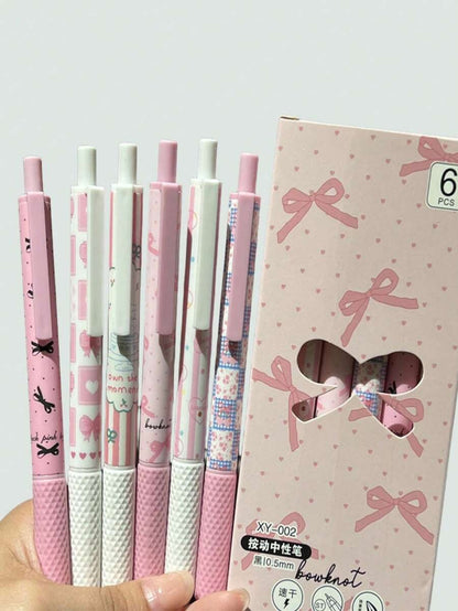 set di cancelleria, borsa portapenne di grande capacità, cancelleria per ricevere pacchi, penna gel 0,5 mm, 8 pezzi, inchiostro nero, punta fine con impugnatura comoda, asciugatura rapida, utilizzata per diari, note, forniture scolastiche