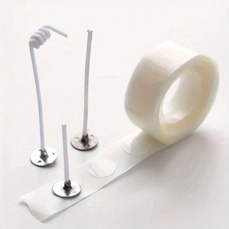 Rotolo Ultra-resistente Punti adesivi biadesivi trasparenti - Fissatore di stoppini per candele, decorazioni per palloncini, punti adesivi per progetti fai-da-te - Facile da applicare, riutilizzabili per progetti artigianali e uso multiuso