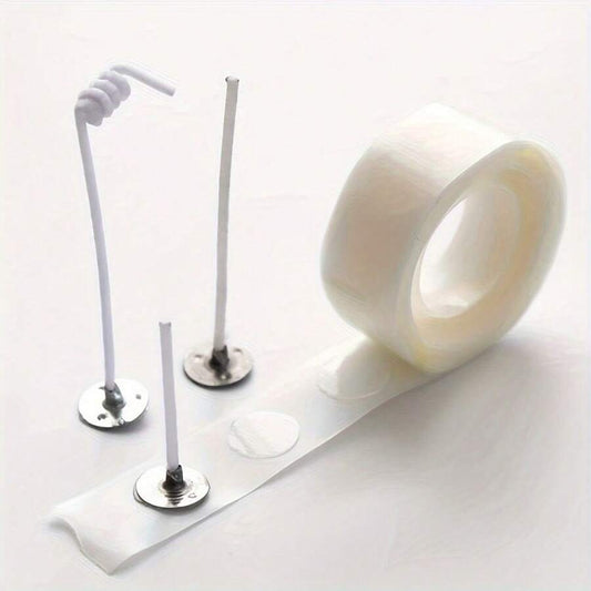 Rotolo Ultra-resistente Punti adesivi biadesivi trasparenti - Fissatore di stoppini per candele, decorazioni per palloncini, punti adesivi per progetti fai-da-te - Facile da applicare, riutilizzabili per progetti artigianali e uso multiuso