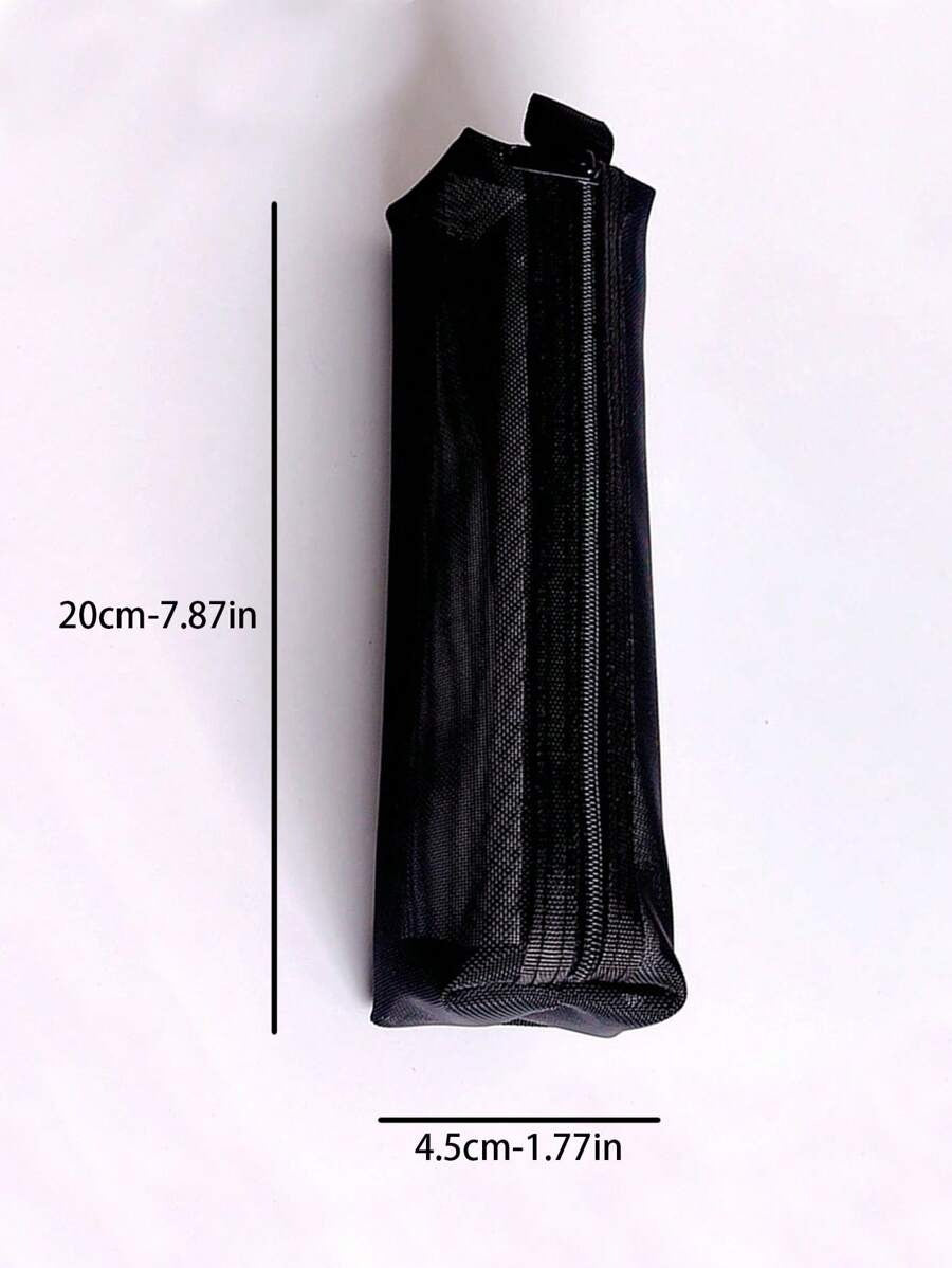 Astuccio in in rete trasparente 4,5 x 20 cm, borsa porta cancelleria per ufficio ed esami, adatto per borse per regali di Ognissanti a scuola e in ufficio, grande capacità e pratico per riporre, astuccio nero