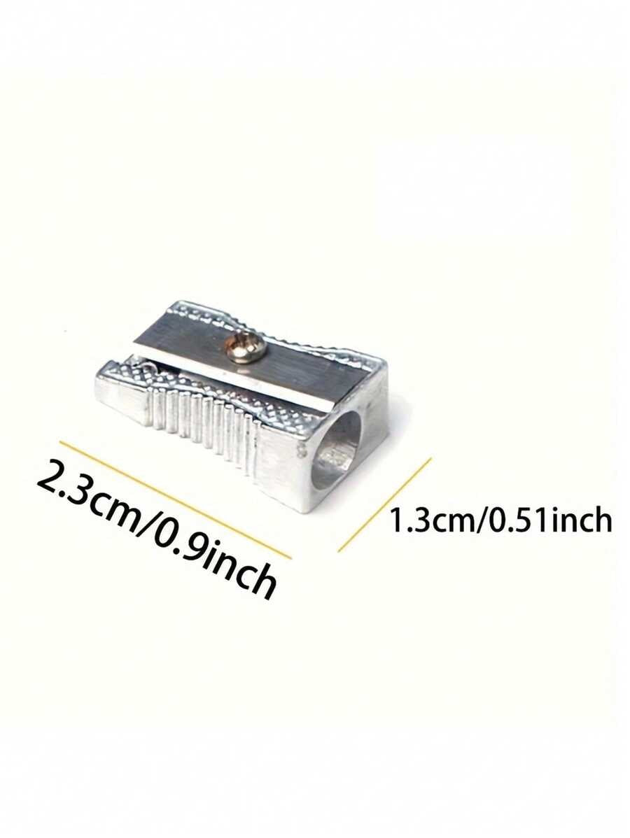 Temperino per matite in metallo mini, temperino manuale in lega di alluminio argento con un foro, adatto per matite di dimensioni standard, forniture scolastiche e per la classe