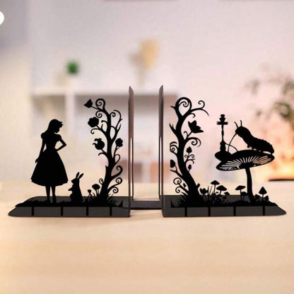Decorazioni in metallo a forma di Alice - Elegante libro decorativo - Portalibri per ufficio o casa - Organizer durevole per casa e ufficio - Decorazione artistica per la stanza di studio
