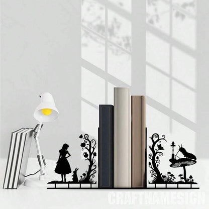 Decorazioni in metallo a forma di Alice - Elegante libro decorativo - Portalibri per ufficio o casa - Organizer durevole per casa e ufficio - Decorazione artistica per la stanza di studio