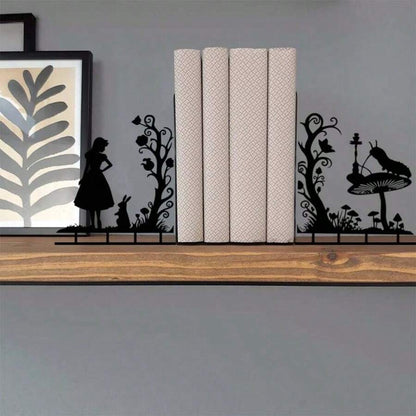 Decorazioni in metallo a forma di Alice - Elegante libro decorativo - Portalibri per ufficio o casa - Organizer durevole per casa e ufficio - Decorazione artistica per la stanza di studio