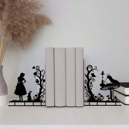 Decorazioni in metallo a forma di Alice - Elegante libro decorativo - Portalibri per ufficio o casa - Organizer durevole per casa e ufficio - Decorazione artistica per la stanza di studio