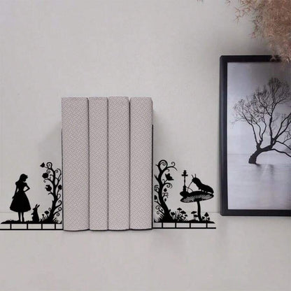 Decorazioni in metallo a forma di Alice - Elegante libro decorativo - Portalibri per ufficio o casa - Organizer durevole per casa e ufficio - Decorazione artistica per la stanza di studio