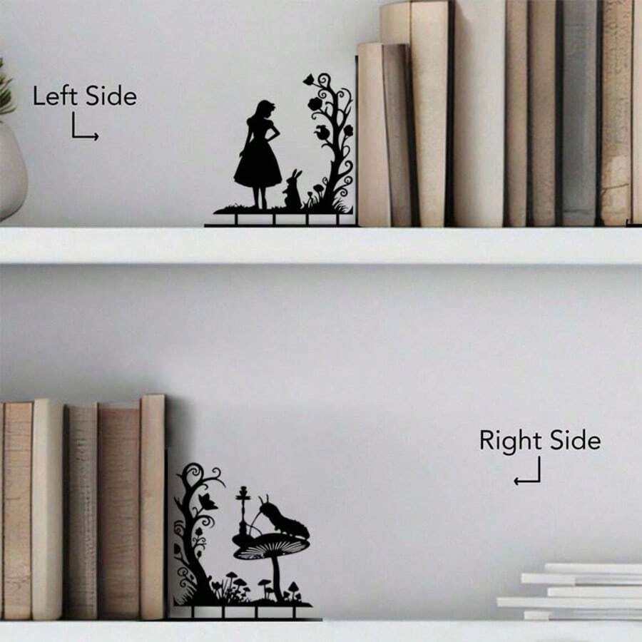 Decorazioni in metallo a forma di Alice - Elegante libro decorativo - Portalibri per ufficio o casa - Organizer durevole per casa e ufficio - Decorazione artistica per la stanza di studio