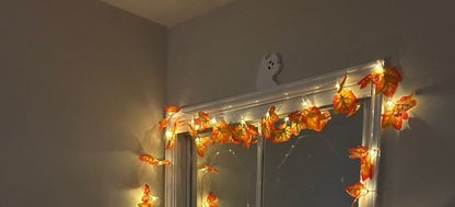 Ghirlanda autunnale con 40 LED, decorazioni per la casa per il Ringraziamento, Decorazioni interne autunnali per feste con amici, ghirlanda autunnale illuminata, totale 20 ft 40 LED