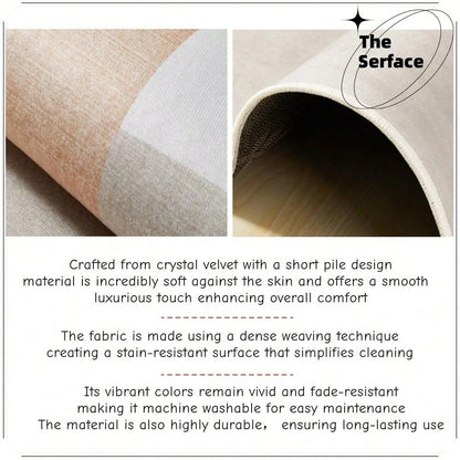 Tappeto d'area in velluto di lusso - Versione premium lavabile in lavatrice, con materiale più spesso e denso, tappeto in poliestere resistente allo sbiadimento, adatto per soggiorno, camera da letto, ufficio e decorazione esterna