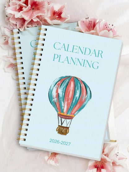 Agenda mensile 2026-2027, quaderno a spirale minimalista con griglia mensile e note, ottimo per pianificatore di studio, programma giornaliero, produttività, budgeting e regalo per ufficio