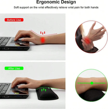 Poggiapolsi per tastiera, poggiapolsi per tastiera in memory foam, poggiapolsi per tastiera in fibra liscia, set ergonomico di poggiapolsi per tastiera e mouse, per digitare facilmente e alleviare il disagio della mano