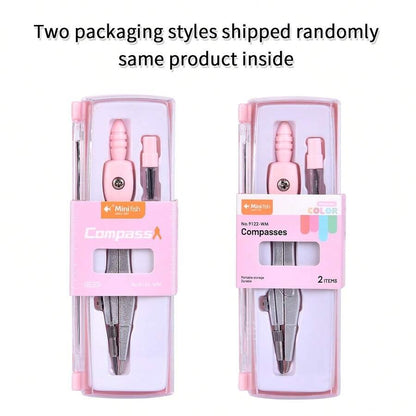 Set di compassi in metallo con mine di ricambio per esami scolastici e uso in ufficio, con strumenti da disegno, forniture per il ritorno a scuola