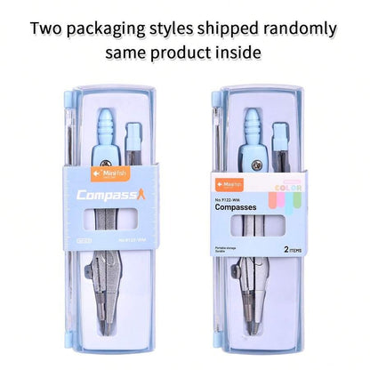Set di compassi in metallo con mine di ricambio per esami scolastici e uso in ufficio, con strumenti da disegno, forniture per il ritorno a scuola