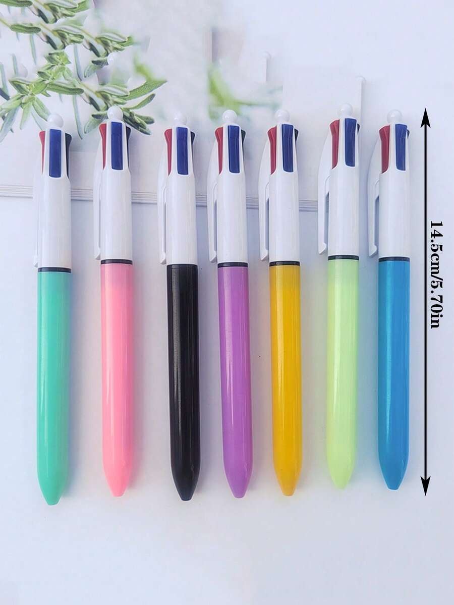 Penne a sfera multicolore, penna a sfera retrattile 4 in 1, adatta per studenti, giochi, premi, forniture scolastiche, ritorno a scuola