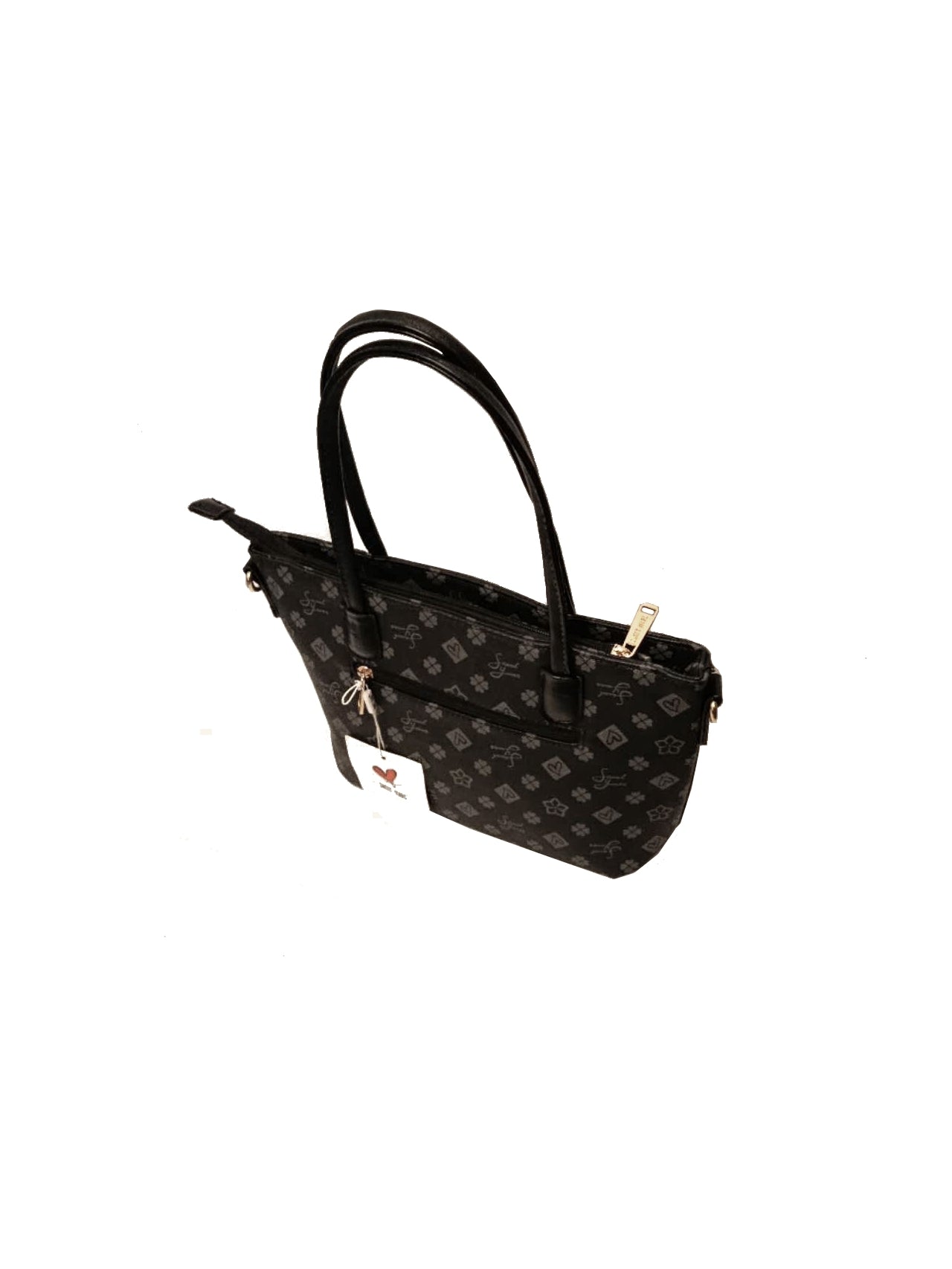 Borsa tote nera da donna con tracolla